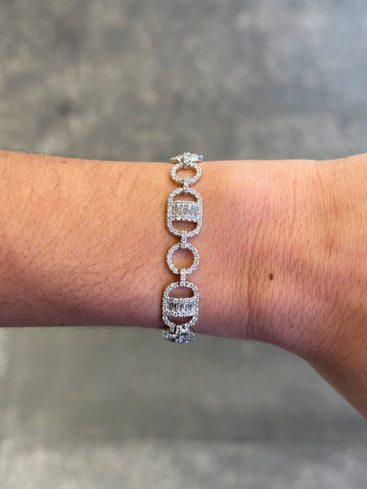 Ladies Spaced Out Multishaped Diamond Bracelet