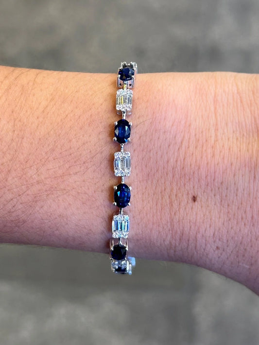 Ladies Diamond and Sapphire Bracelet