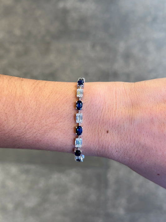 Ladies Diamond and Sapphire Bracelet