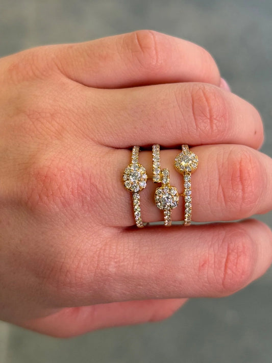 Ladies Round, Oval, and Princess Cluster Diamond Ring