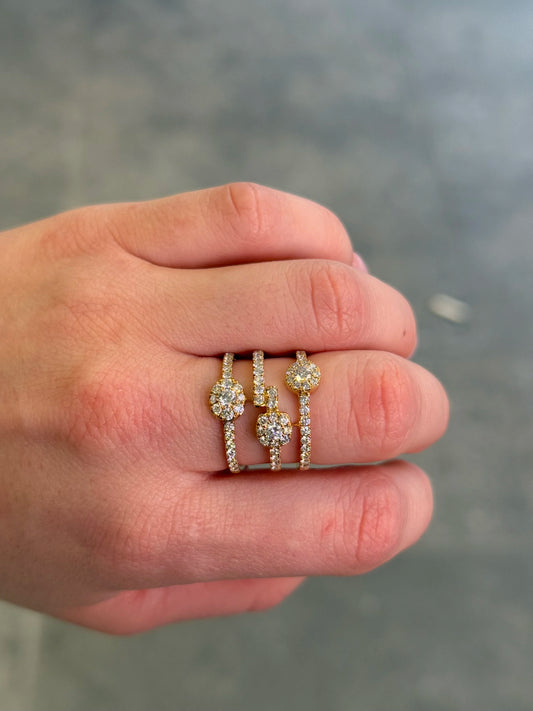 Ladies Round, Oval, and Princess Cluster Diamond Ring