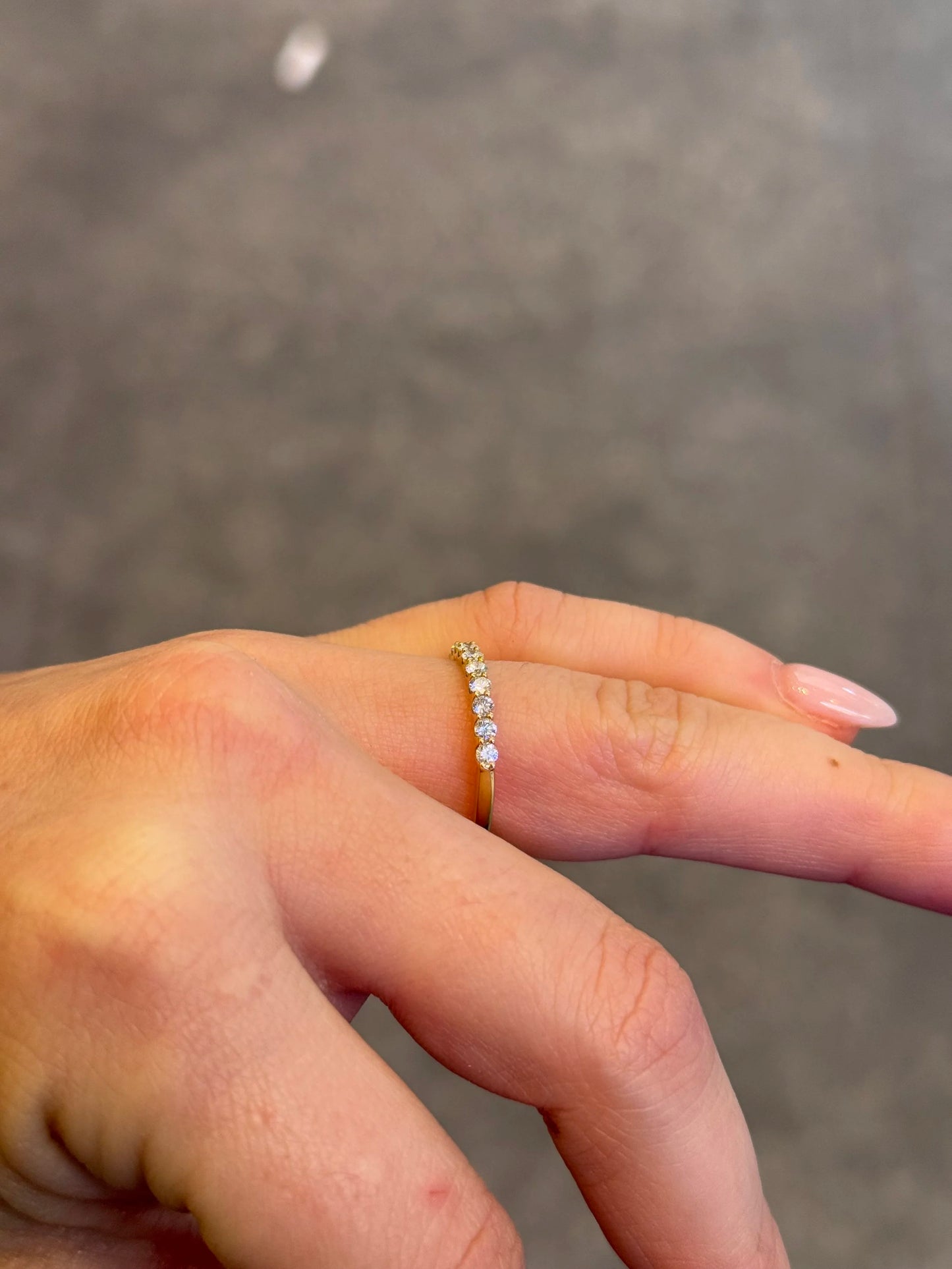 Ladies Yellow Gold and Round Diamond Wedding Band