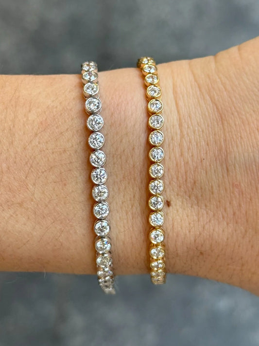 5ct Lab Grown Bezel Set Tennis Bracelet