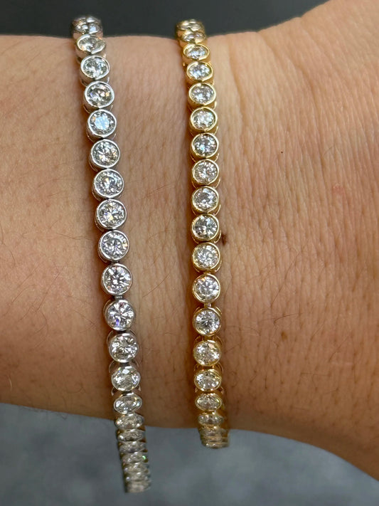 5ct Lab Grown Bezel Set Tennis Bracelet