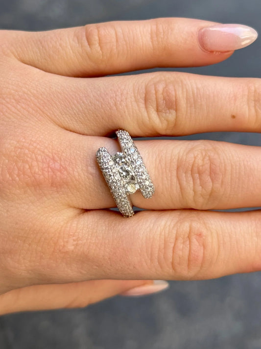 Ladies Pave and Round Diamond Ring