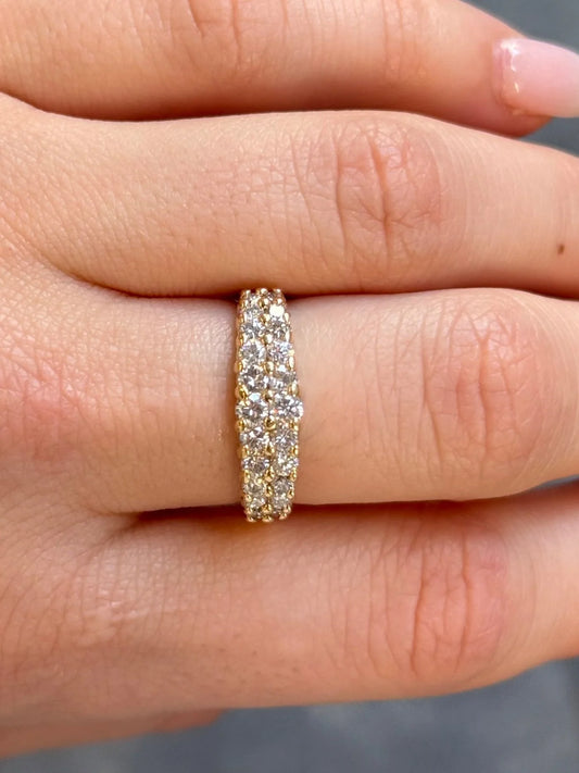 Ladies Double Row Graduated Diamond Ring