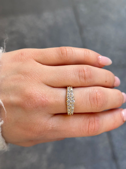 Ladies Double Row Graduated Diamond Ring
