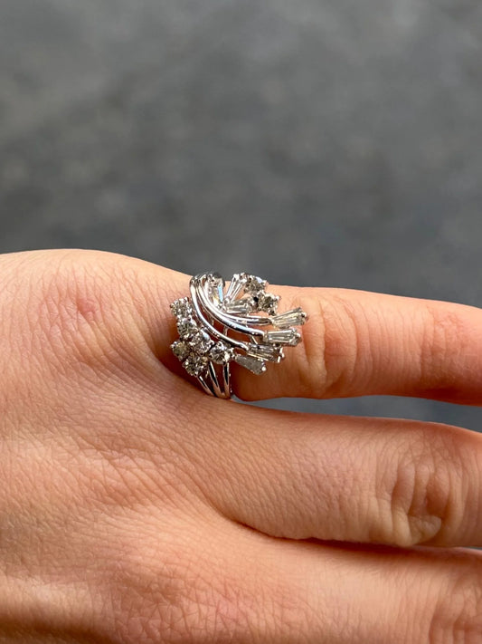 Ladies Tapered Baguette and Round Diamond Ring