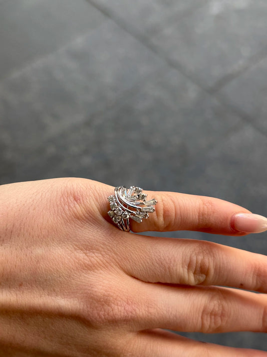 Ladies Tapered Baguette and Round Diamond Ring