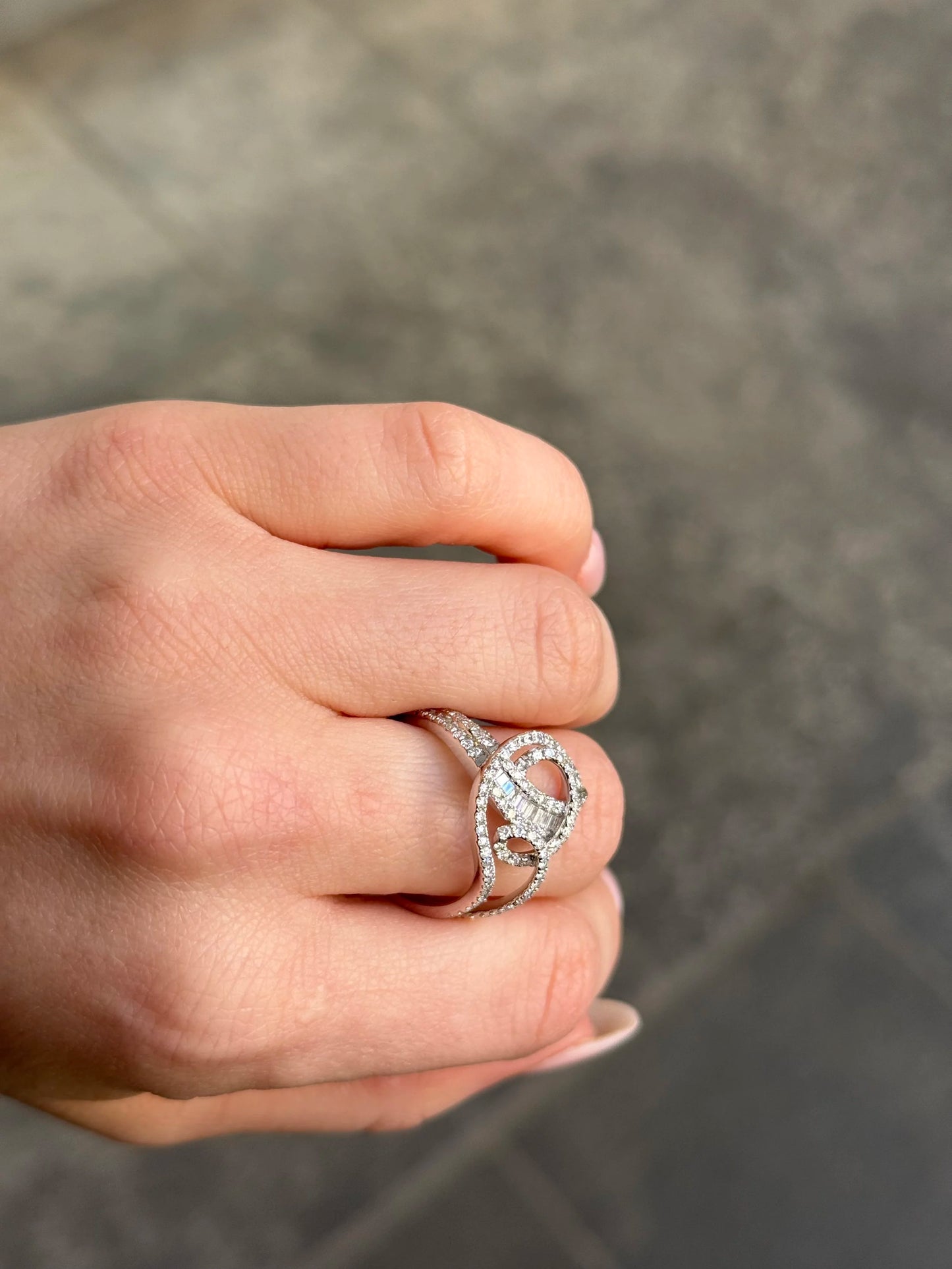Ladies Spaced Out Fancy Baguette and Round Diamond Ring