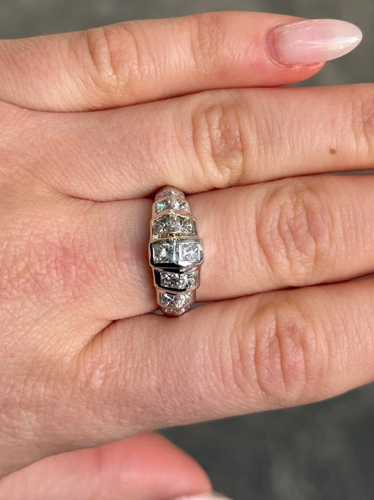 Ladies Mirror Princess Cut Diamond Ring