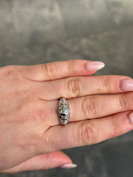 Ladies Mirror Princess Cut Diamond Ring