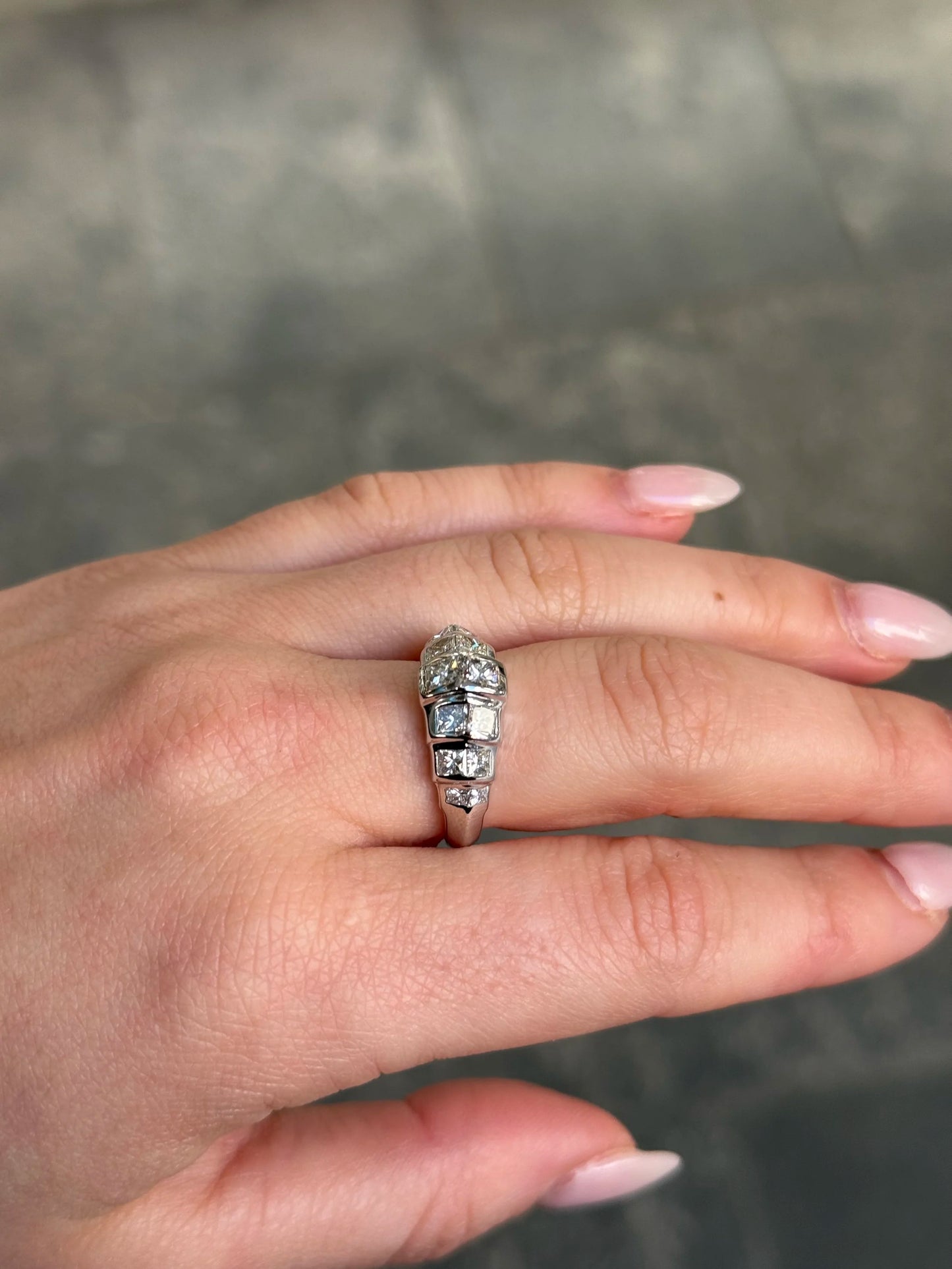 Ladies Mirror Princess Cut Diamond Ring