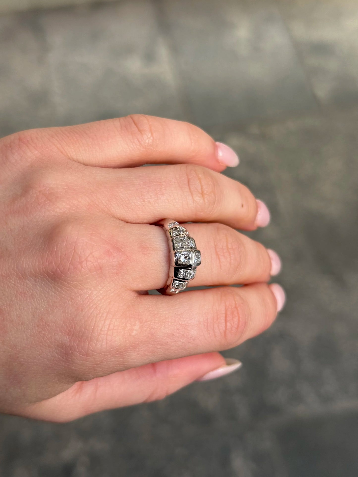 Ladies Mirror Princess Cut Diamond Ring