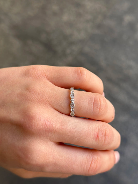 Ladies Bezel Set Wedding Band