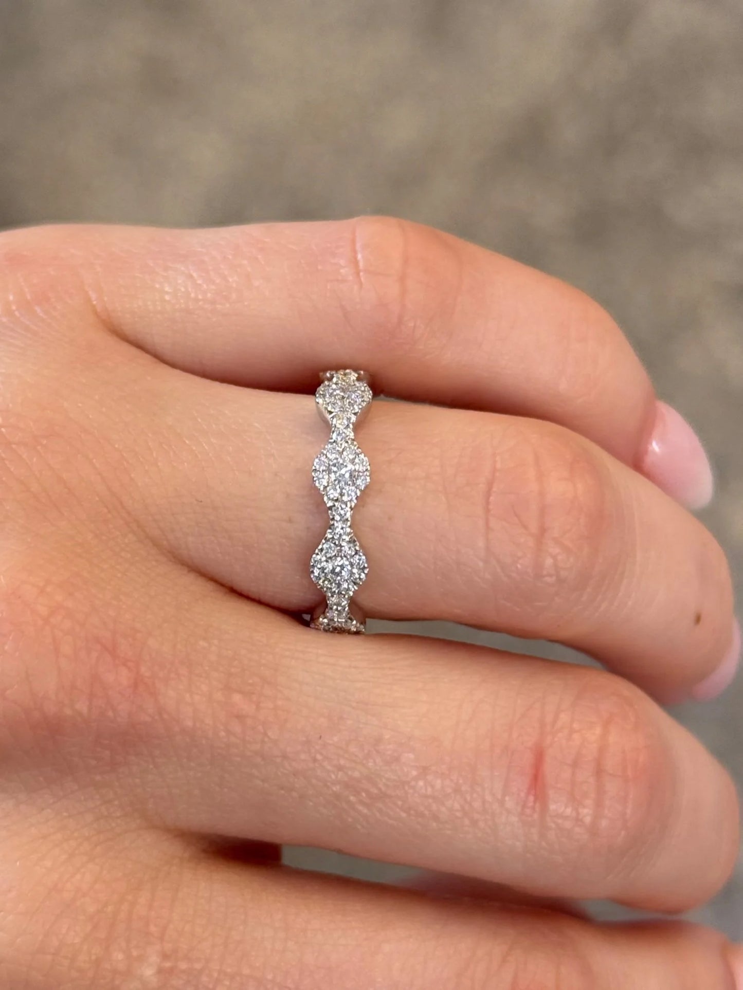 Ladies White Gold Cluster Diamond Ring