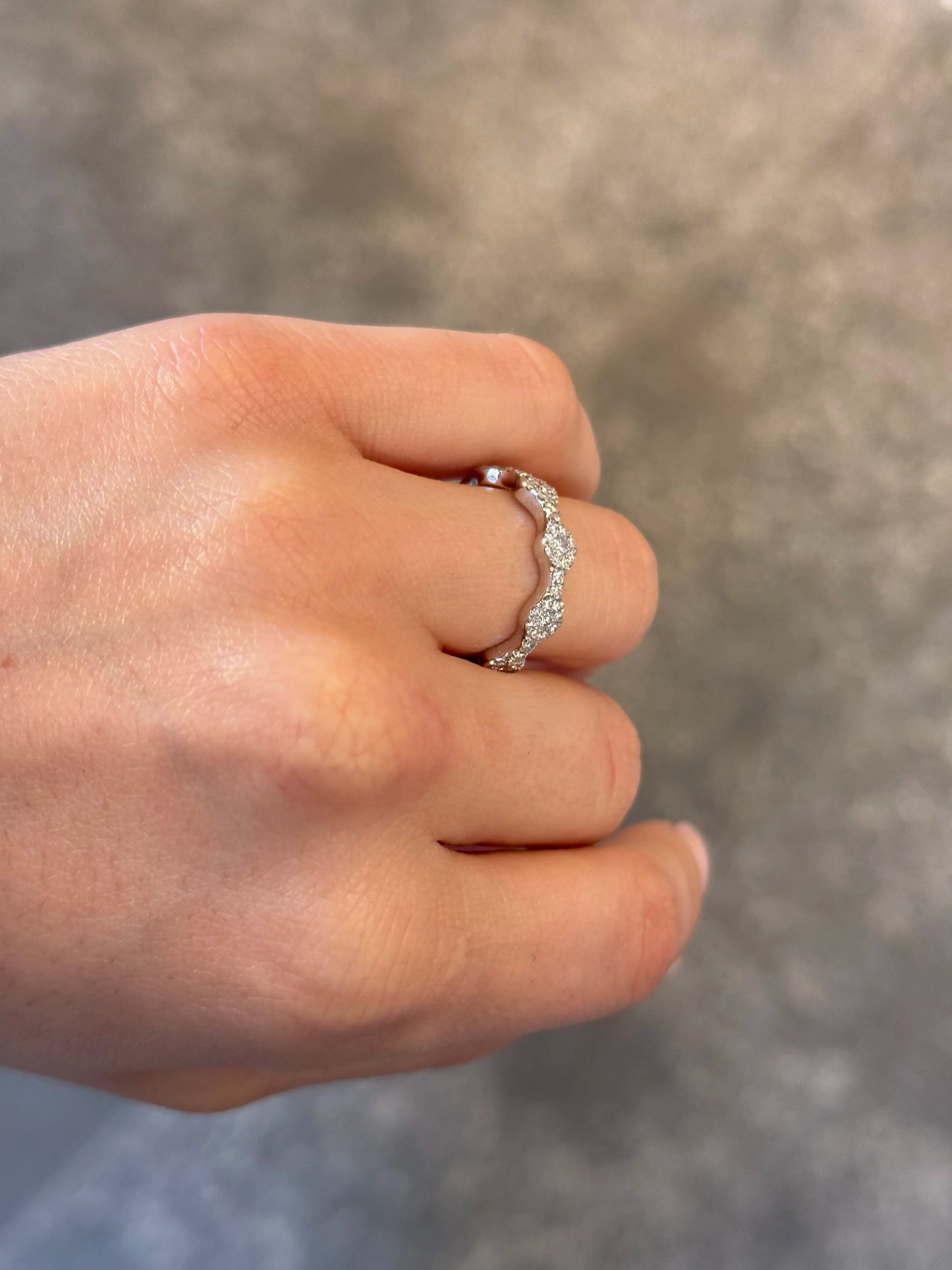 Ladies White Gold Cluster Diamond Ring