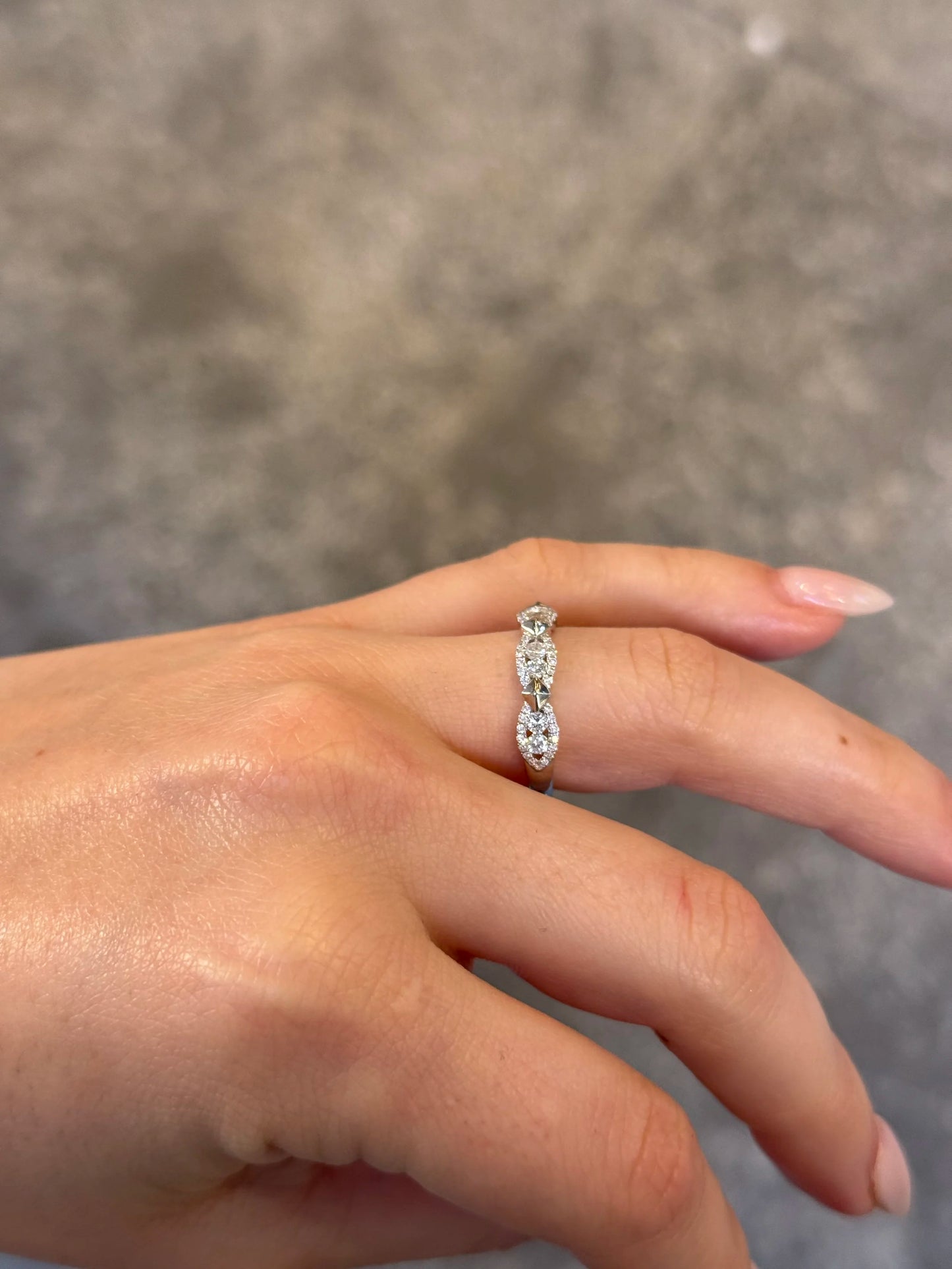 Ladies White Gold and Gold Cluster Diamond Ring