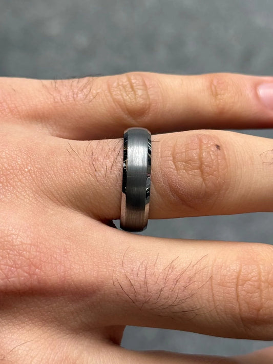 Men's Matte Finish Center and Polish Outside Wedding Band