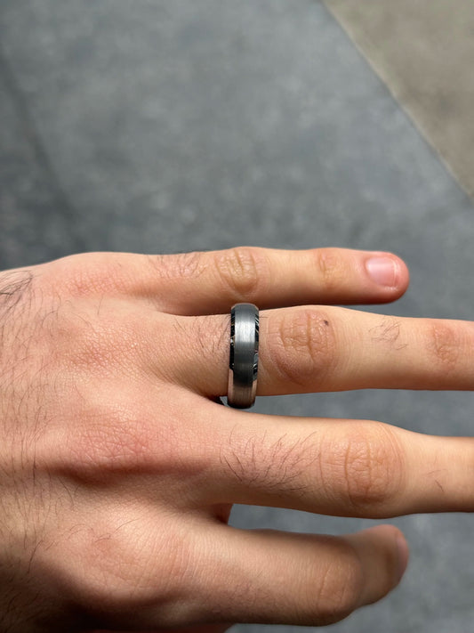 Men's Matte Finish Center and Polish Outside Wedding Band