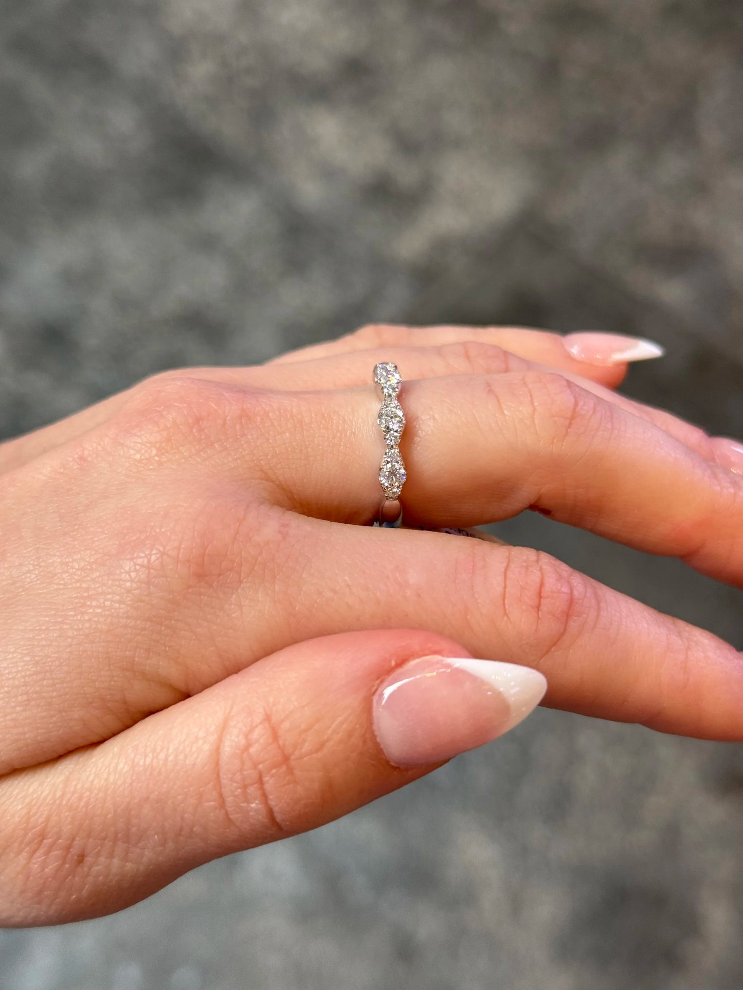 Ladies White Gold Diamond and Halo Cluster Ring