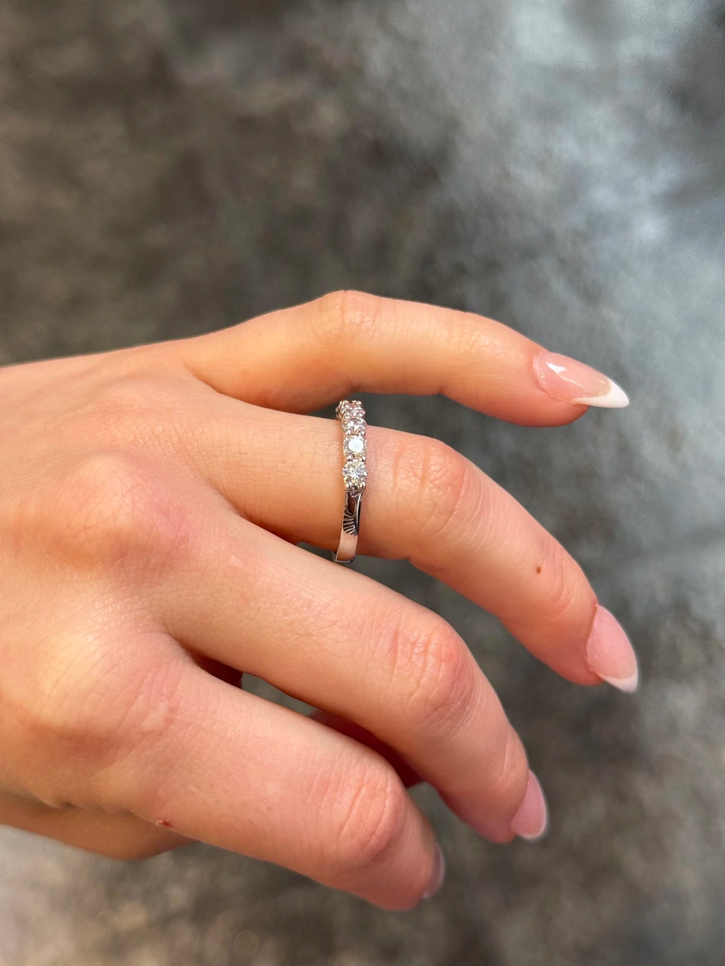 Ladies Halfway Diamond Wedding Band