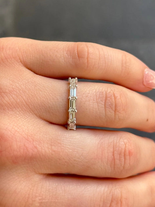 Ladies East to West Baguette Wedding Band