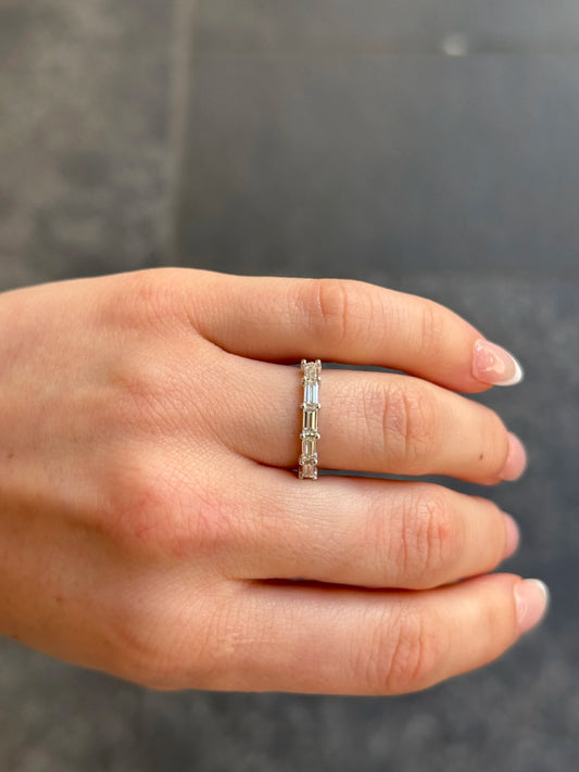 Ladies East to West Baguette Wedding Band