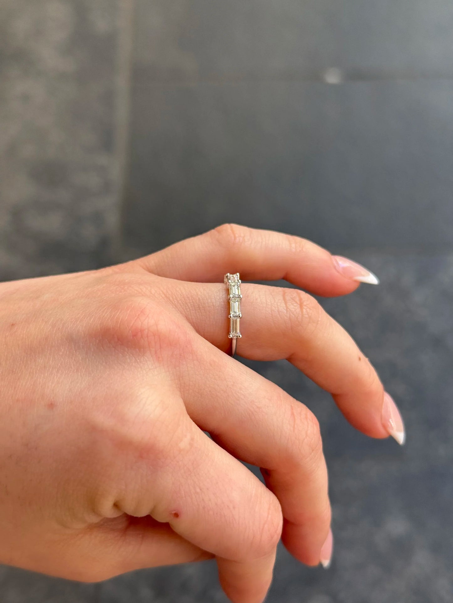 Ladies East to West Baguette Wedding Band