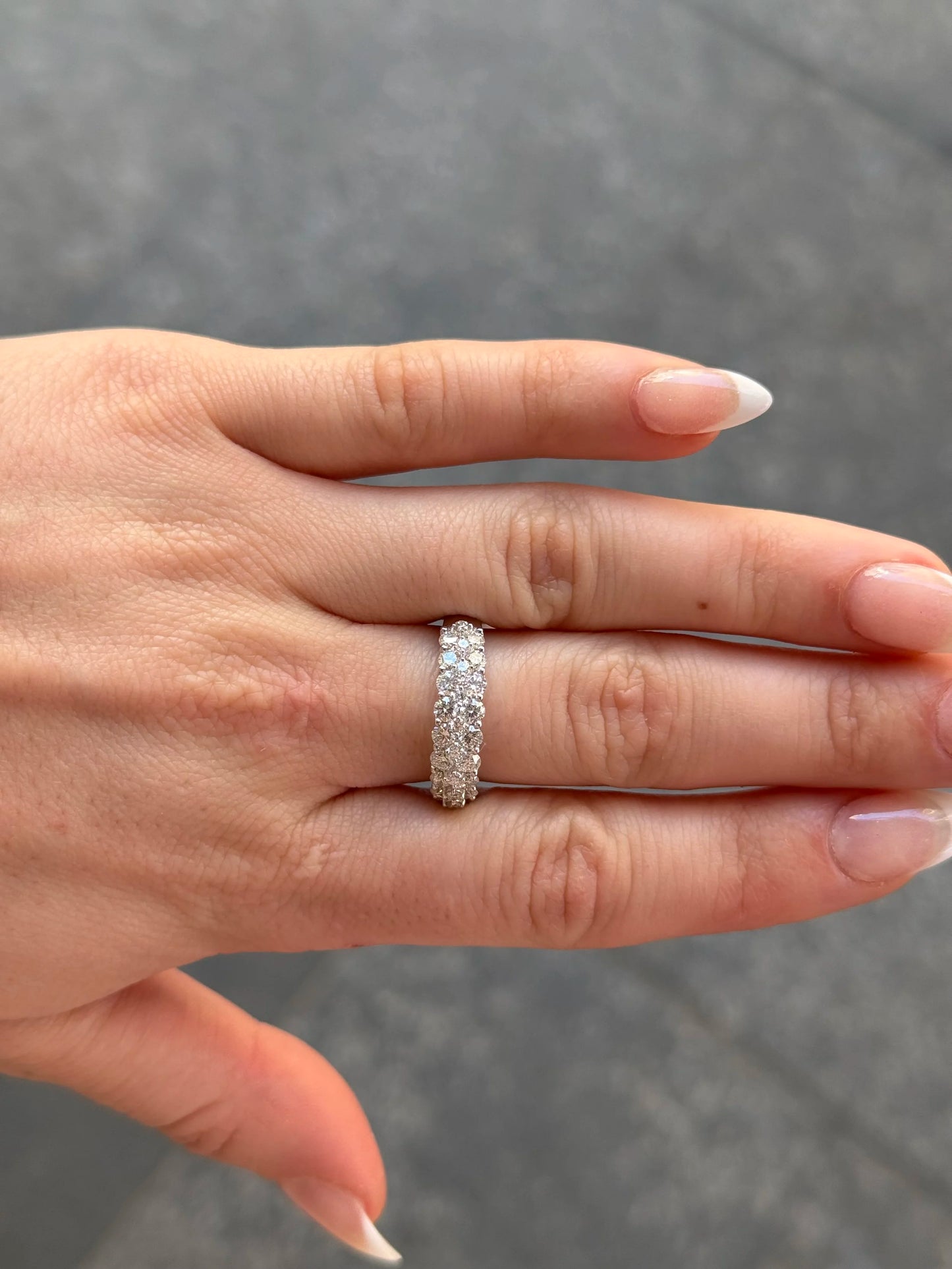 Ladies Three Row Diamond Ring