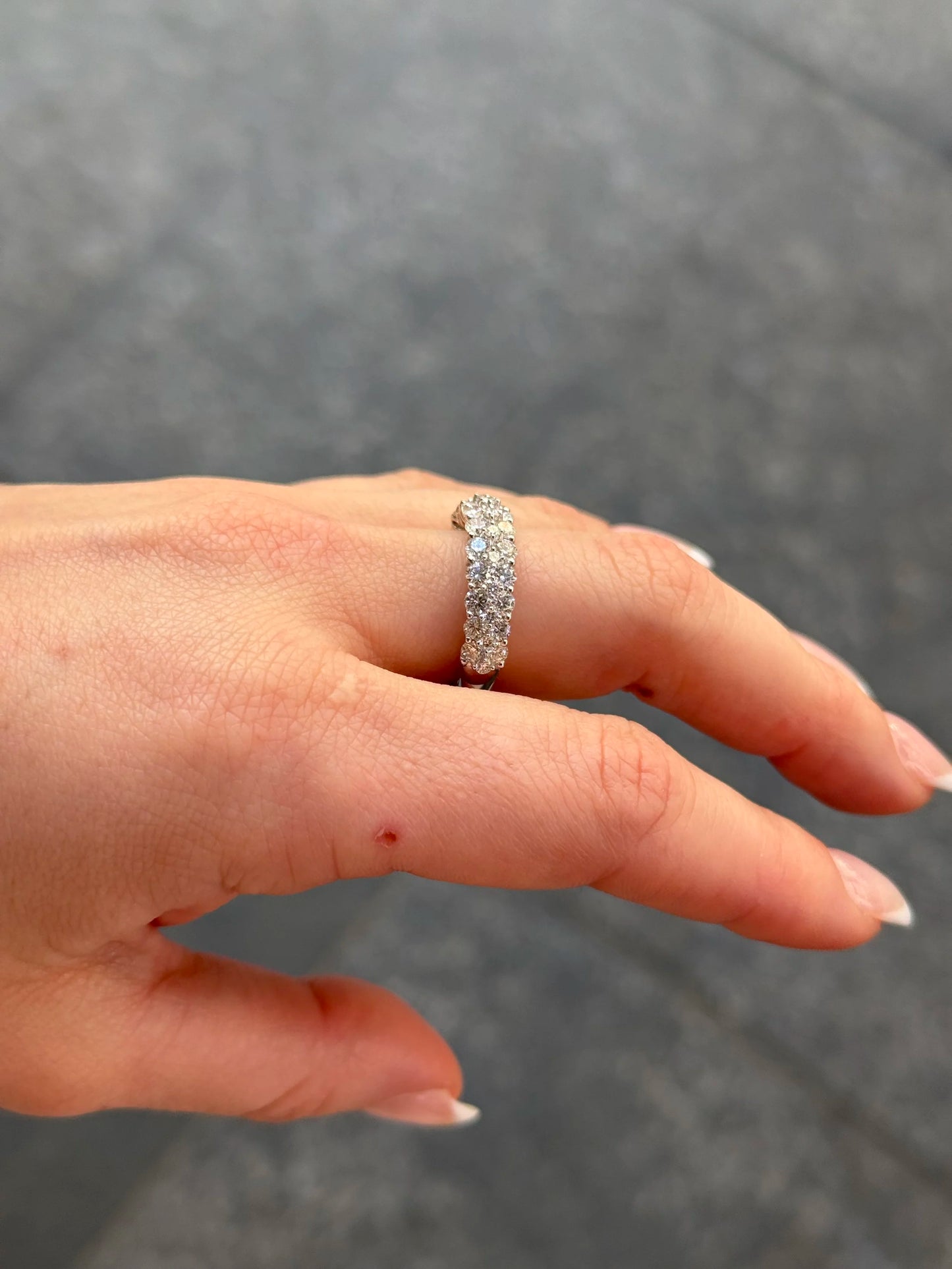 Ladies Three Row Diamond Ring