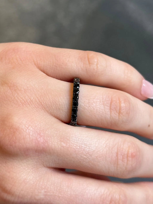 Ladies Black Diamond Eternity Wedding Band