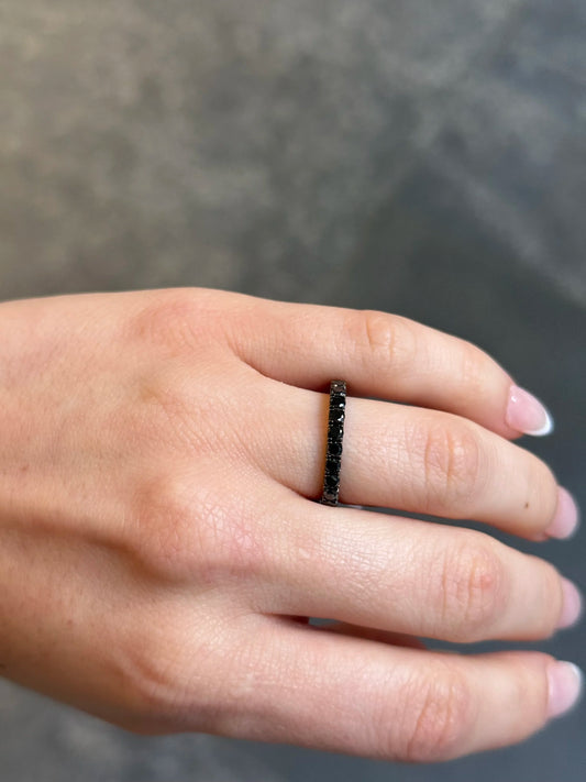 Ladies Black Diamond Eternity Wedding Band