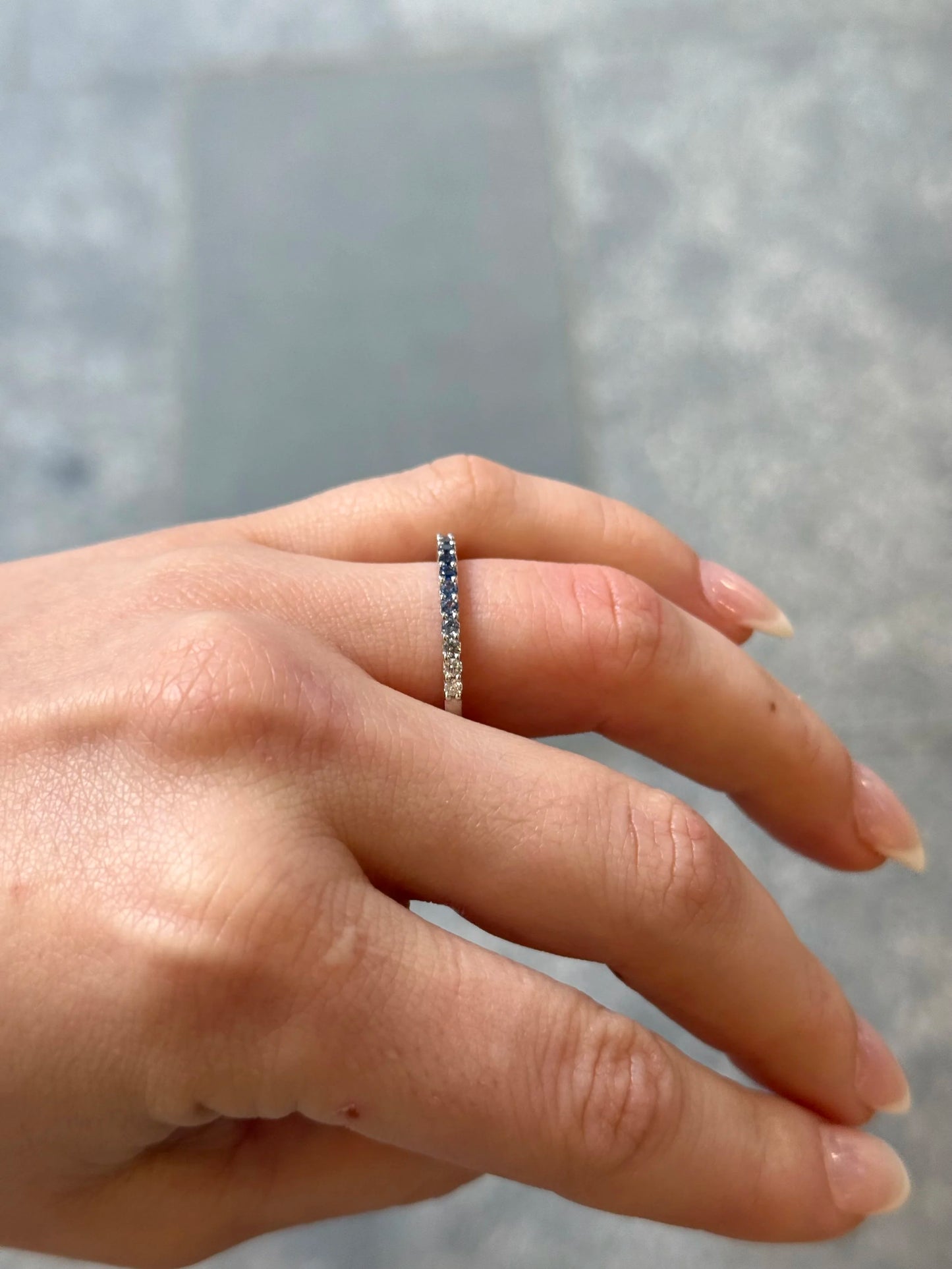 Ladies Sapphire and Diamond Graduated Ring