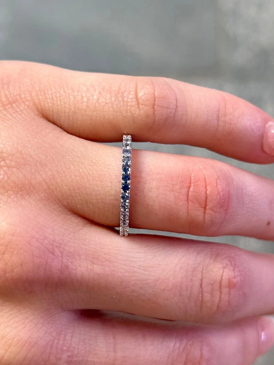 Ladies Sapphire and Diamond Graduated Ring