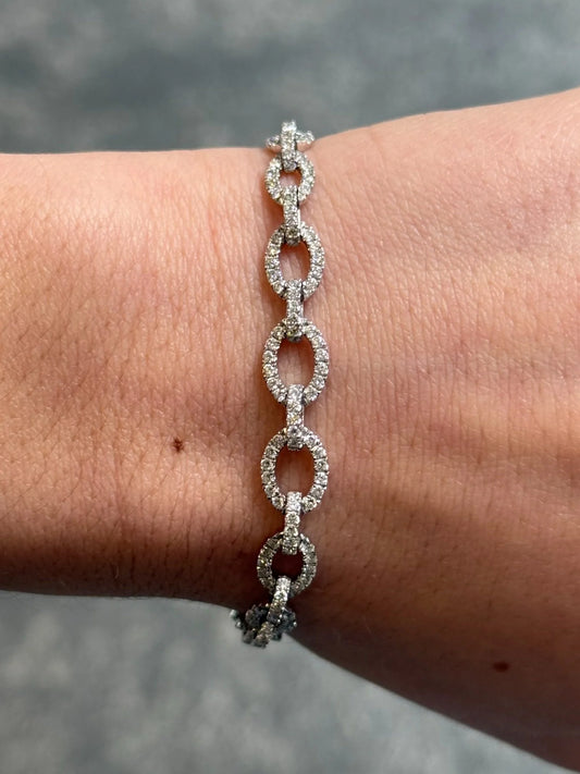 Ladies Chain Link Diamond Bracelet