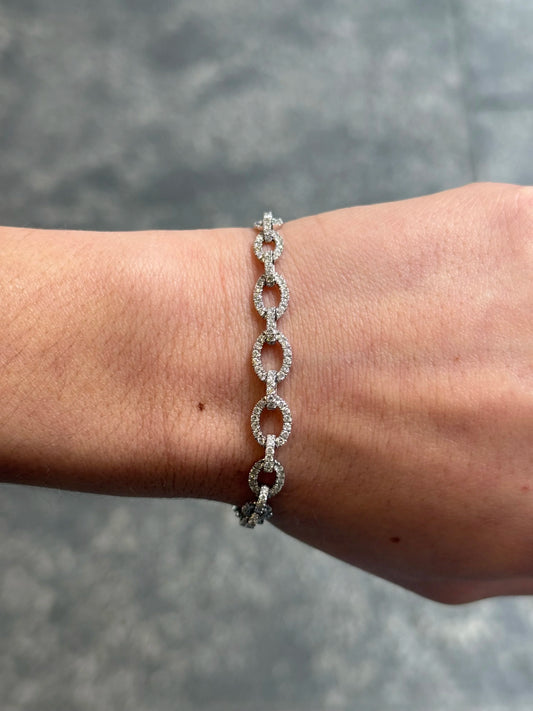 Ladies Chain Link Diamond Bracelet