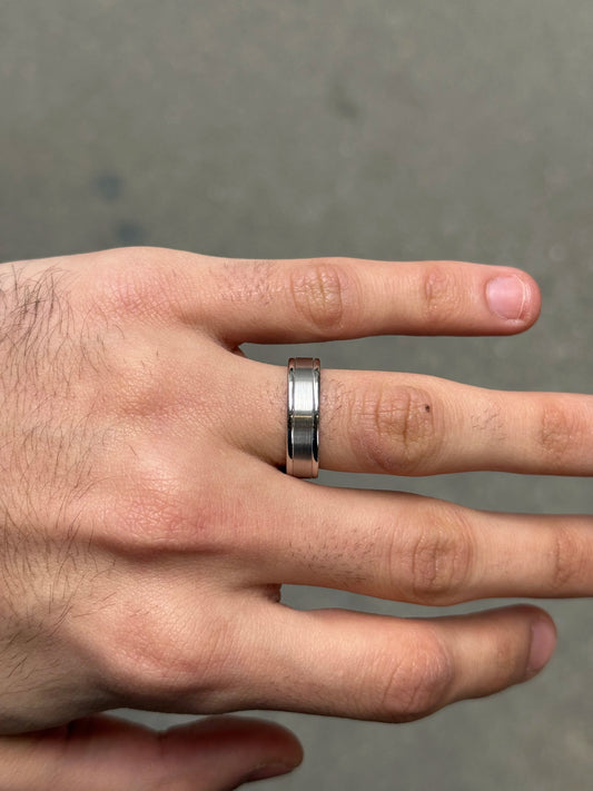 Men's Flat Matte and Polish Finish Wedding Band