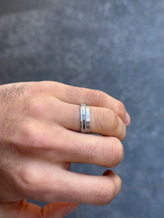 Men's Flat Beveled Matte Finish Wedding Band