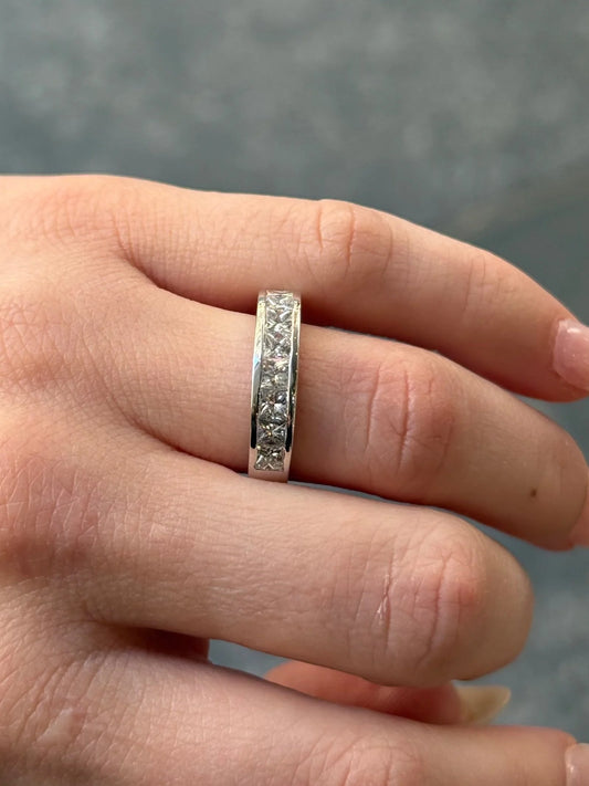 Ladies Princess Channel Set Wedding Band
