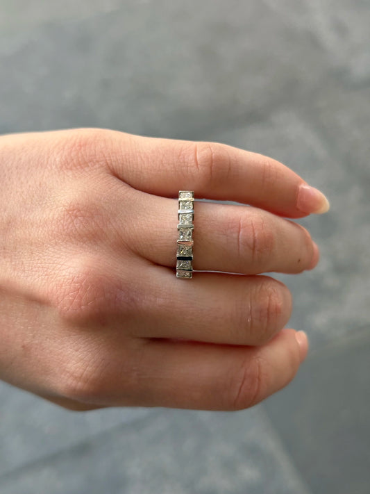 Ladies Nine Stone Princess Cut Wedding Band