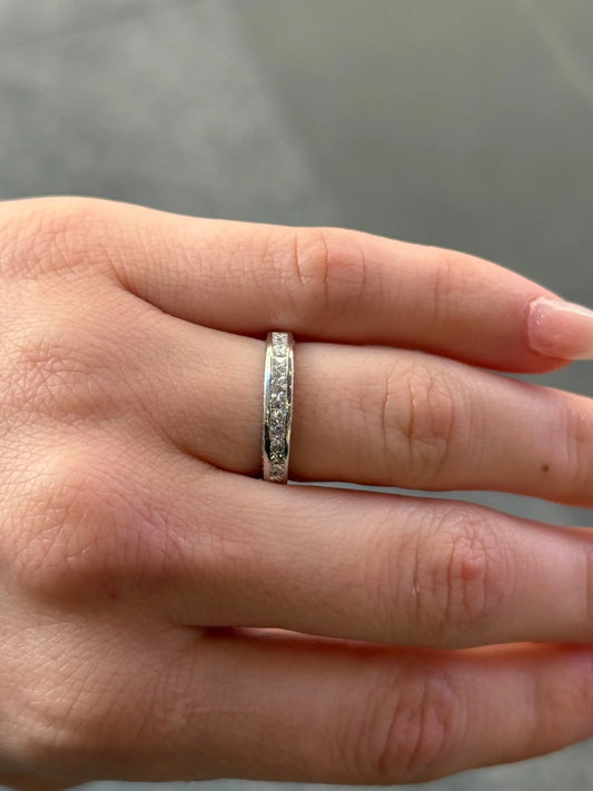 Ladies Three Sided Channel Set Wedding Band