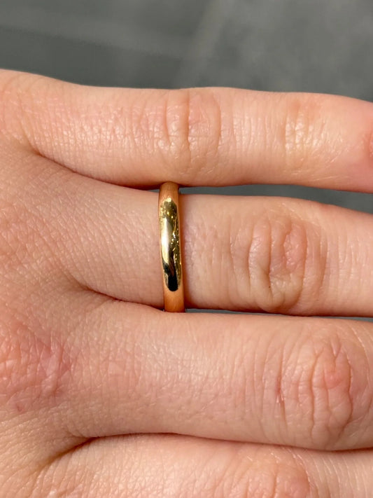 3mm Plain Gold Wedding Bands