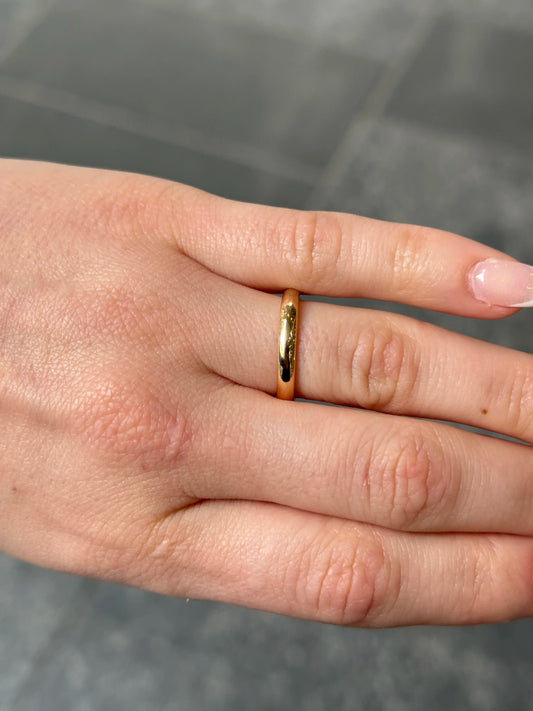 3mm Plain Gold Wedding Bands