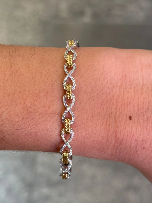 Ladies Infinity Diamond Bangle Bracelet
