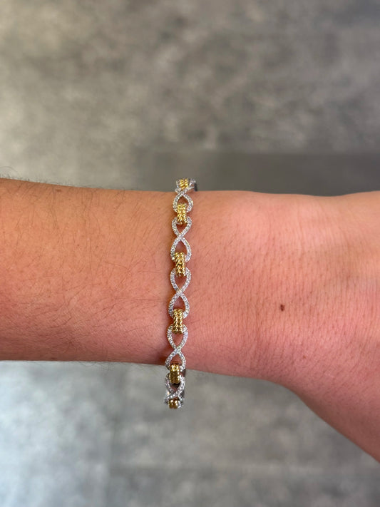 Ladies Infinity Diamond Bangle Bracelet