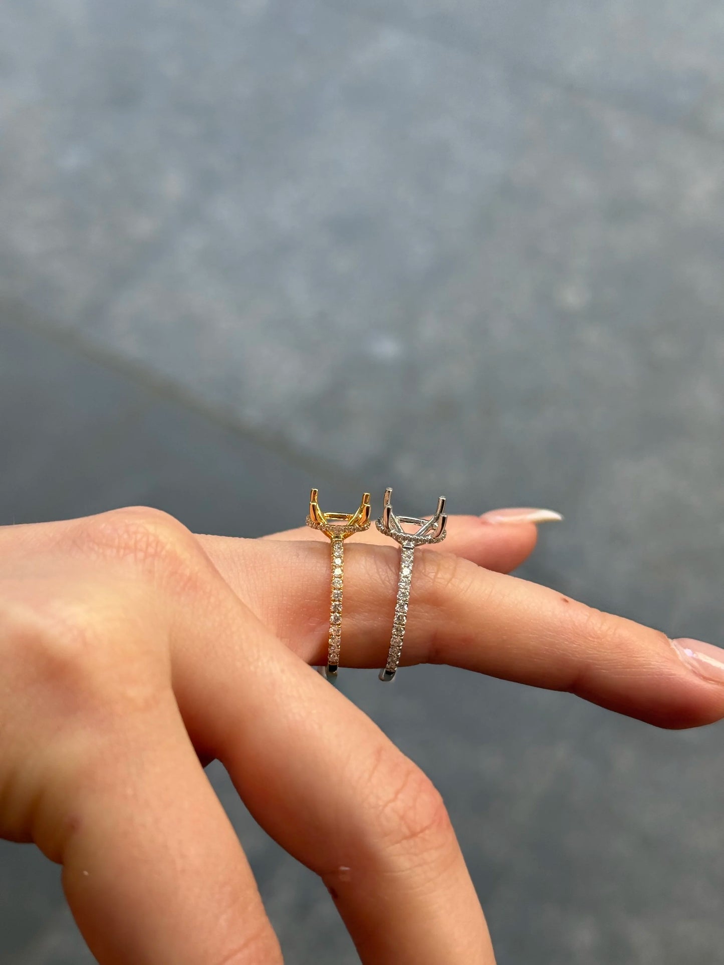 Ladies Under Halo and Side Diamond Engagement Ring