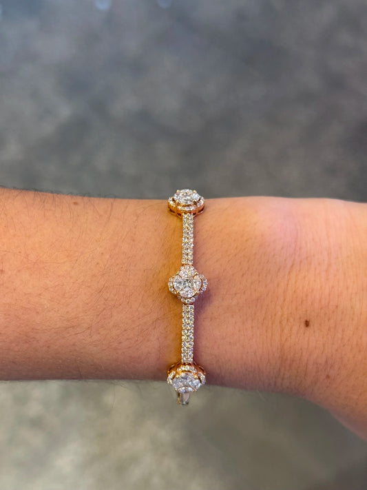 Ladies Yellow Three Clover Design Cuff