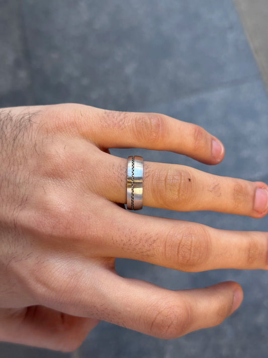 Men's Matte Finish Cable Design Wedding Band