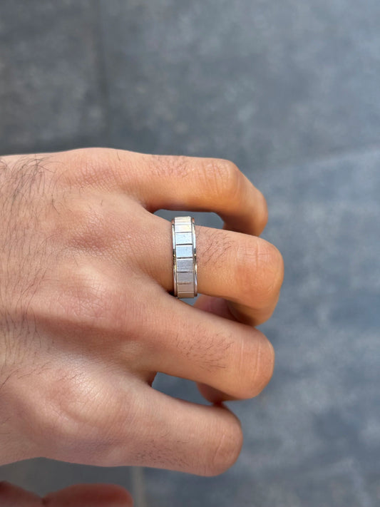 Men's Rectangle Beveled Style Wedding Band